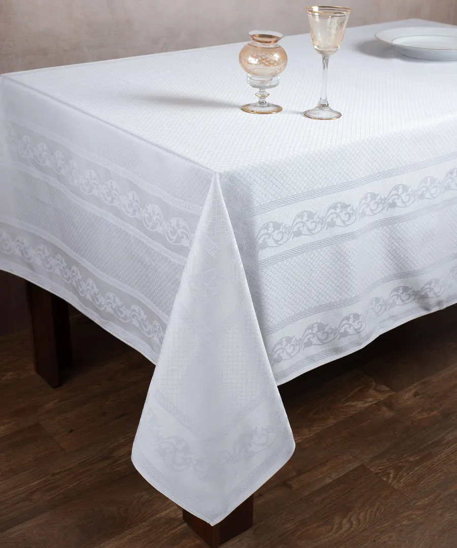 Ζακάρ τραπεζομάντηλο 1385 (154cm x 213cm) λευκό