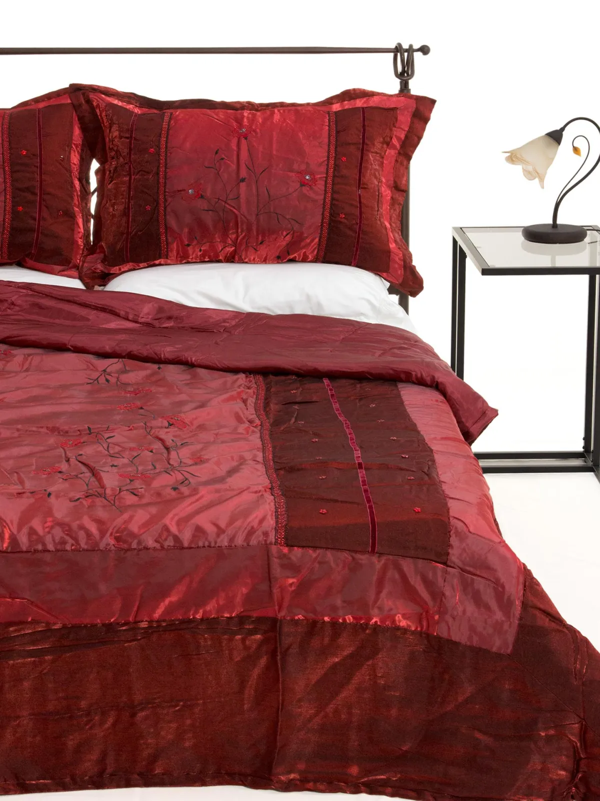 ΚΟΥΒΕΡΛΙ σετ (160cm x 220cm + 1 x 50cm x 70cm) 10507 κόκκινο