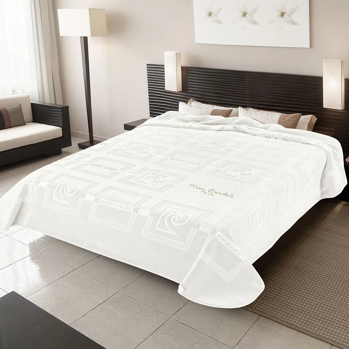 ΚΟΥΒΕΡΤΑ ΥΠΕΡΔΙΠΛΗ 220X240 PIERRE CARDIN STER NANCY 657  NATURAL(29)