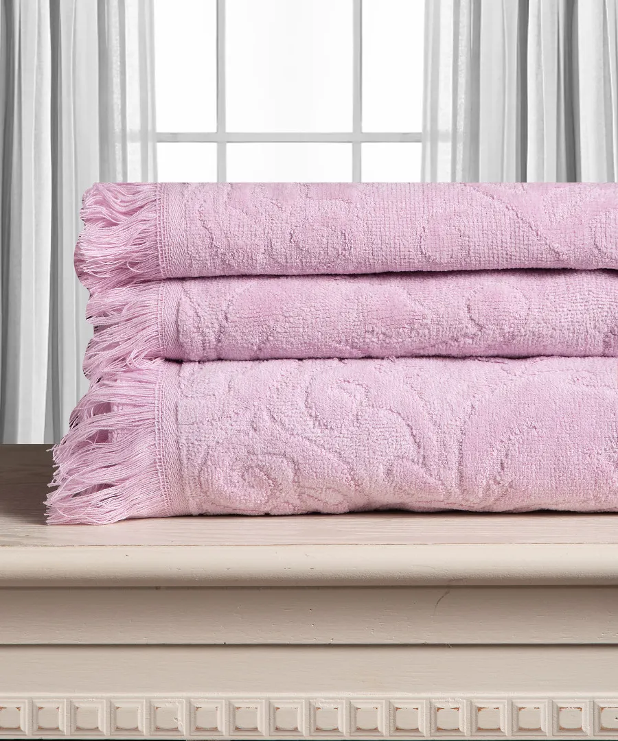 Βαμβακερή ζακάρ πετσέτα ALICIA 520gsm (40cm x 60cm) ρόζ