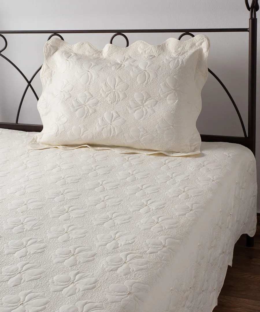 ΚΟΥΒΕΡΛΙ σετ (160cm x 220cm + 1 x 50cm x 70cm) M150 ivory