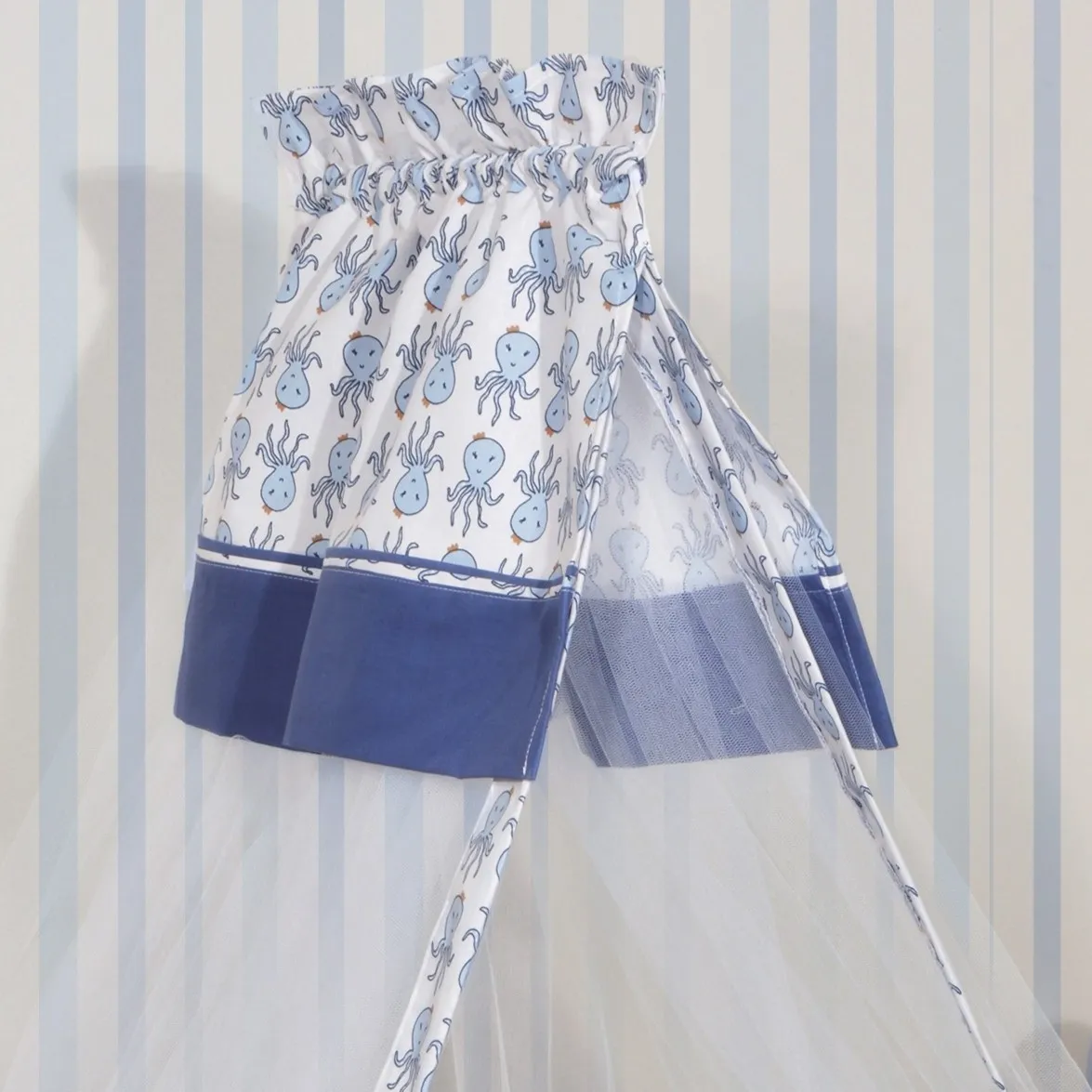 Κουνουπιέρα 180x500 cm Design 941Μπλε-Εμπριμέ