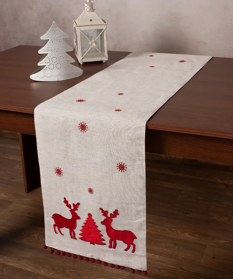 Χριστουγεννιάτικη τραβέρσα NW345 (35cm x 175cm) άμμου