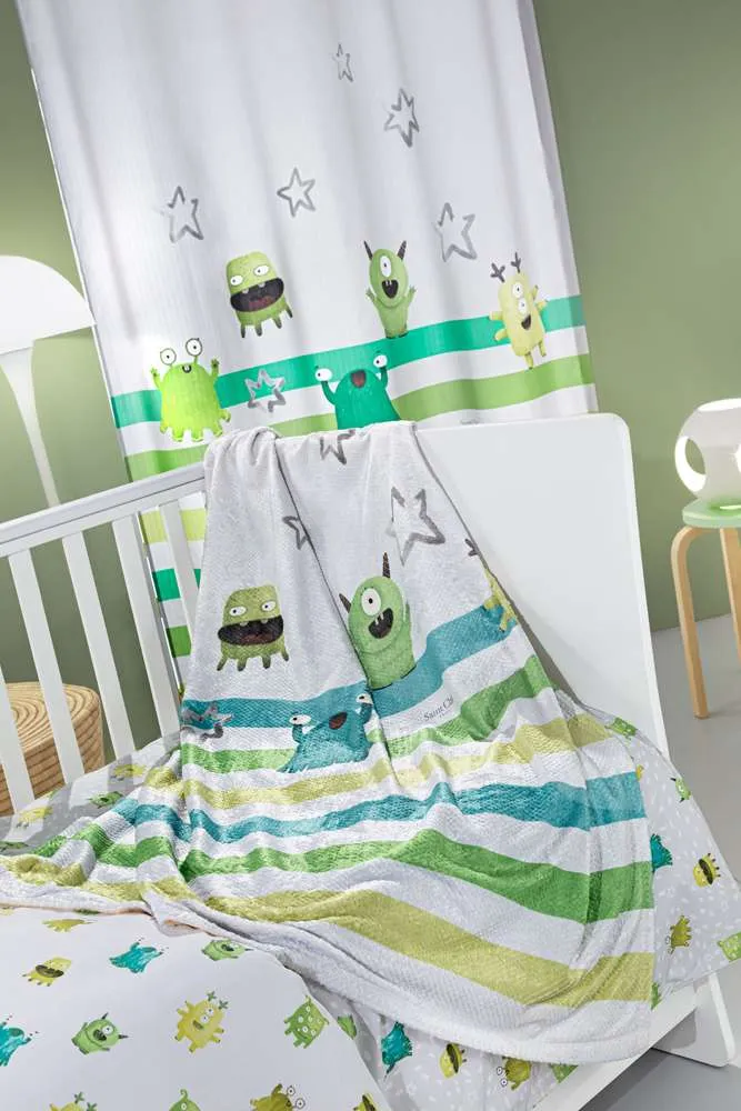 Κουβέρτα Bebe Ultrasoft Monsters Lime 