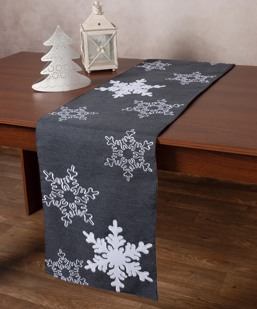 Χριστουγεννιάτικη τραβέρσα NW348 (35cm x 170cm) ανθρακί