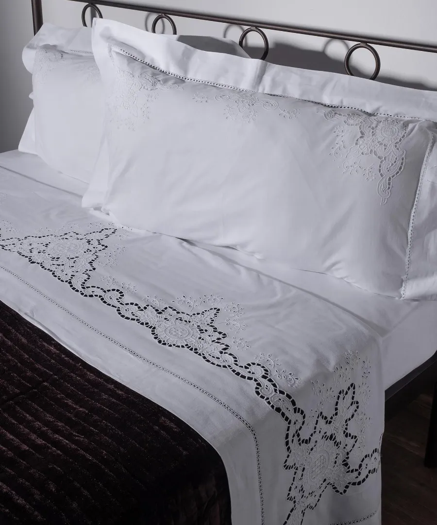 ΧΕΙΡΟΠΟΙΗΤΟ ΚΟΦΤΟ ΣΕΝΤΟΝΙ 139 ΤΕΣΣΑΡΩΝ ΤΕΜΑΧΙΩΝ (225CM X 270CM) ΛΕΥΚΟ