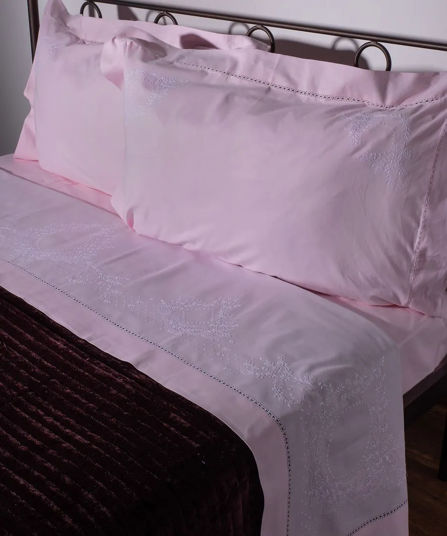 ΧΕΙΡΟΠΟΙΗΤΟ ΣΕΝΤΟΝΙ 624 ΤΕΣΣΑΡΩΝ ΤΕΜΑΧΙΩΝ (225CM X 270CM) ροζ