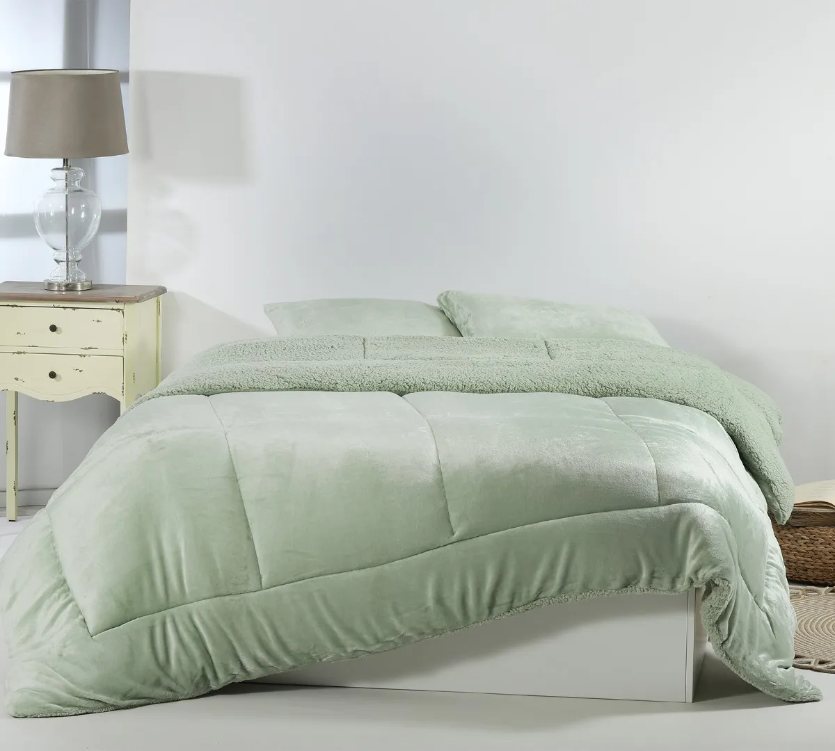 Κουβερτοπάπλωμα solid (240cm x 260cm) light green