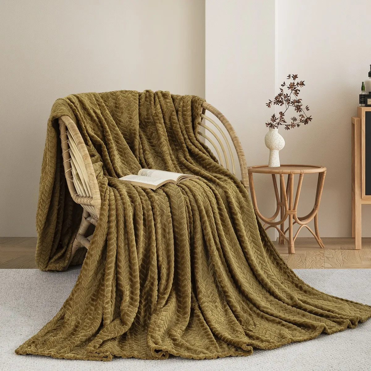 ΚΟΥΒΕΡΤΑ  FLEECE ΗΜΙΔΙΠΛΟ 180X240 ADAM HOME (550) HONEY GOLD (75)