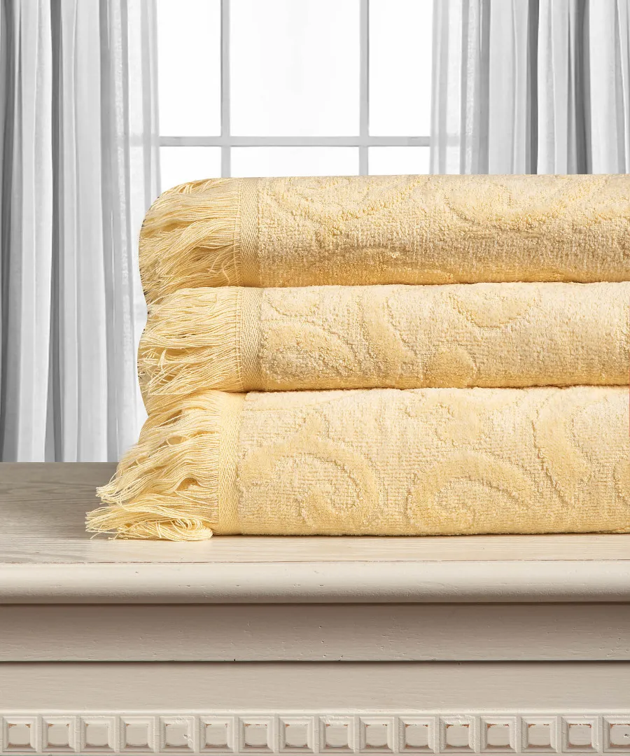 Βαμβακερή ζακάρ πετσέτα ALICIA 520gsm (50cm x 100cm) κίτρινο