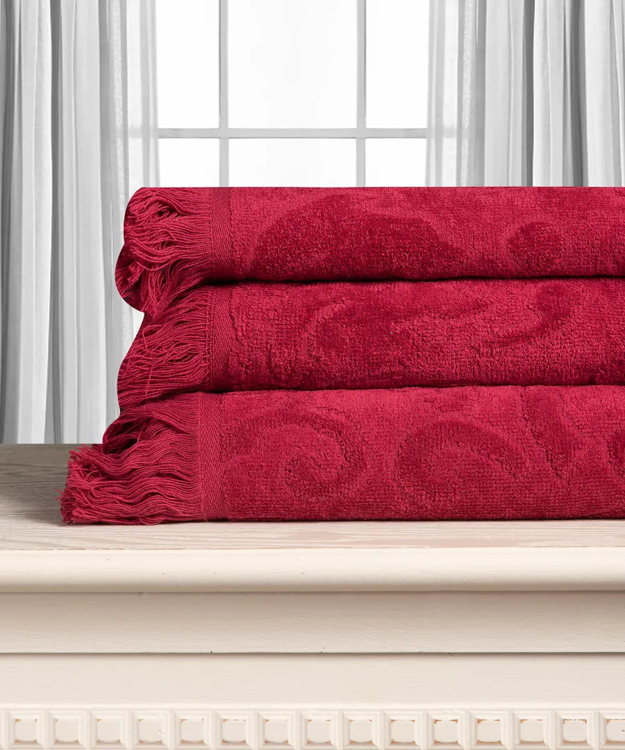 Βαμβακερή ζακάρ πετσέτα ALICIA 520gsm (80cm x 150cm) κόκκινο