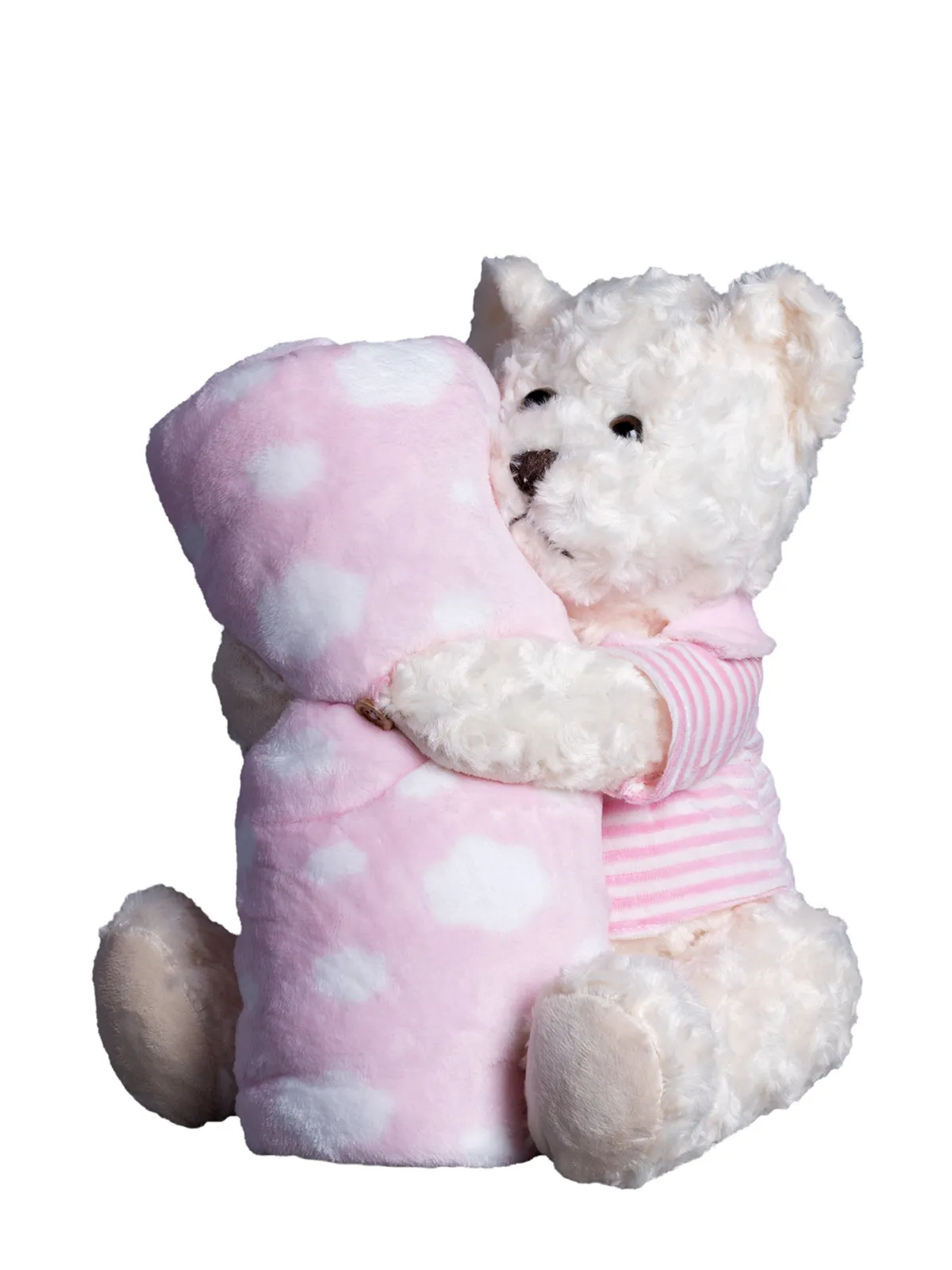 ΒΕΒΕ FLANNEL ΚΟΥΒΕΡΤΑΚΙ (80cm x 120cm) αρκουδάκι μπουκλέ ρόζ