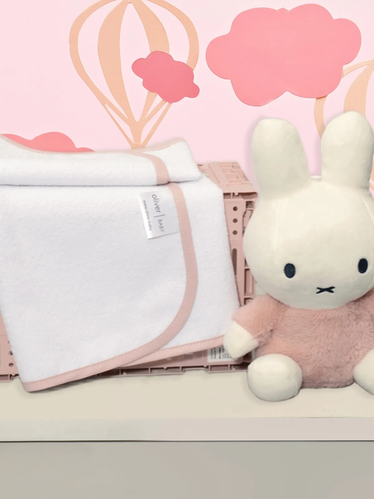 Σελτεδάκι 40x60cm 300gr/sm Με Ροζ Ρέλι - Oliver Baby