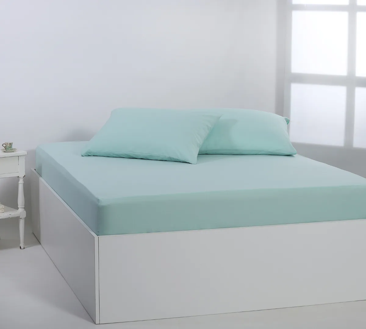 Βαμβακερό σεντόνι essentials (165cm x 267cm) misty jade