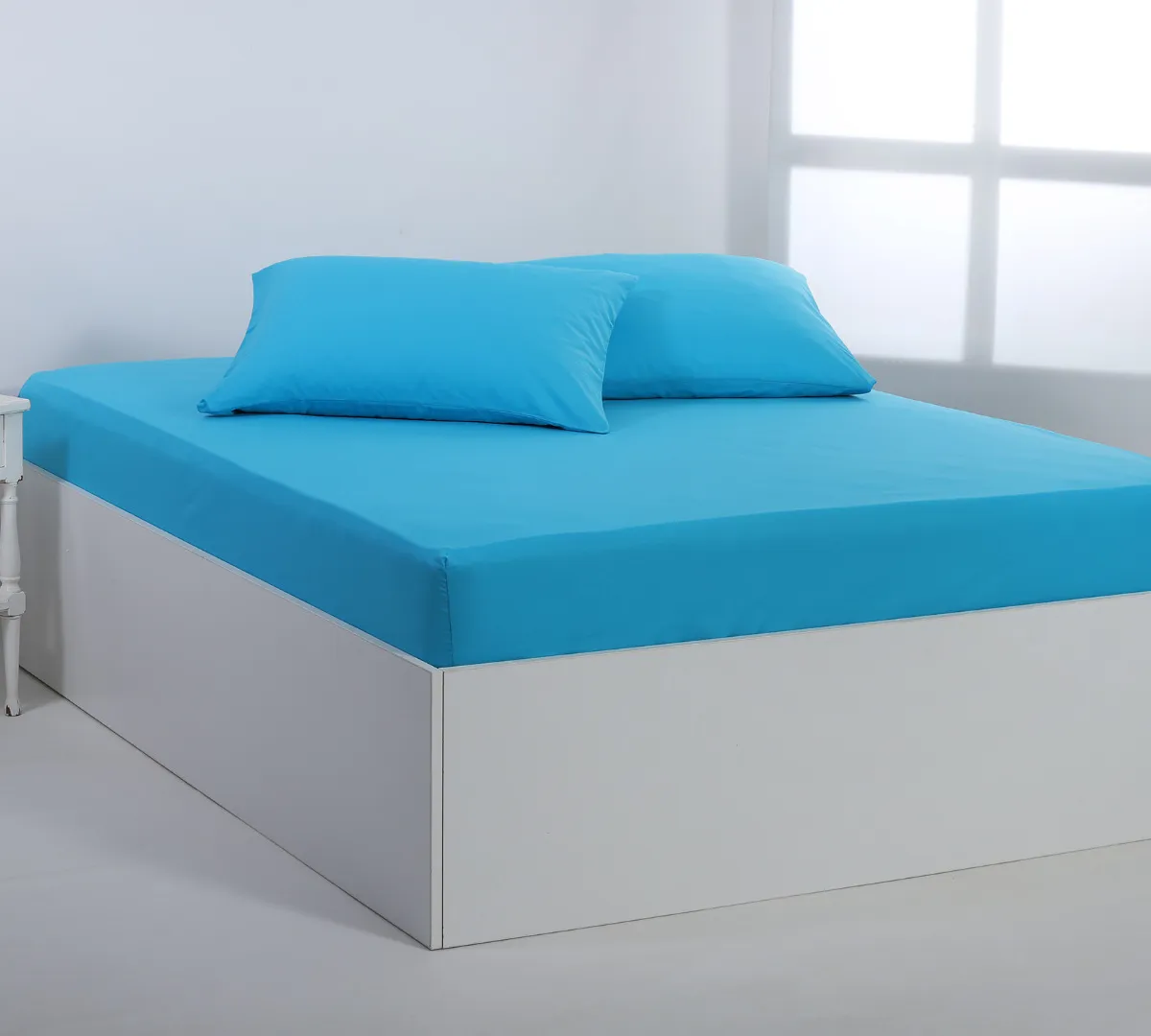 Βαμβακερό σεντόνι essentials (105cm x 200cm + 35cm) river blue