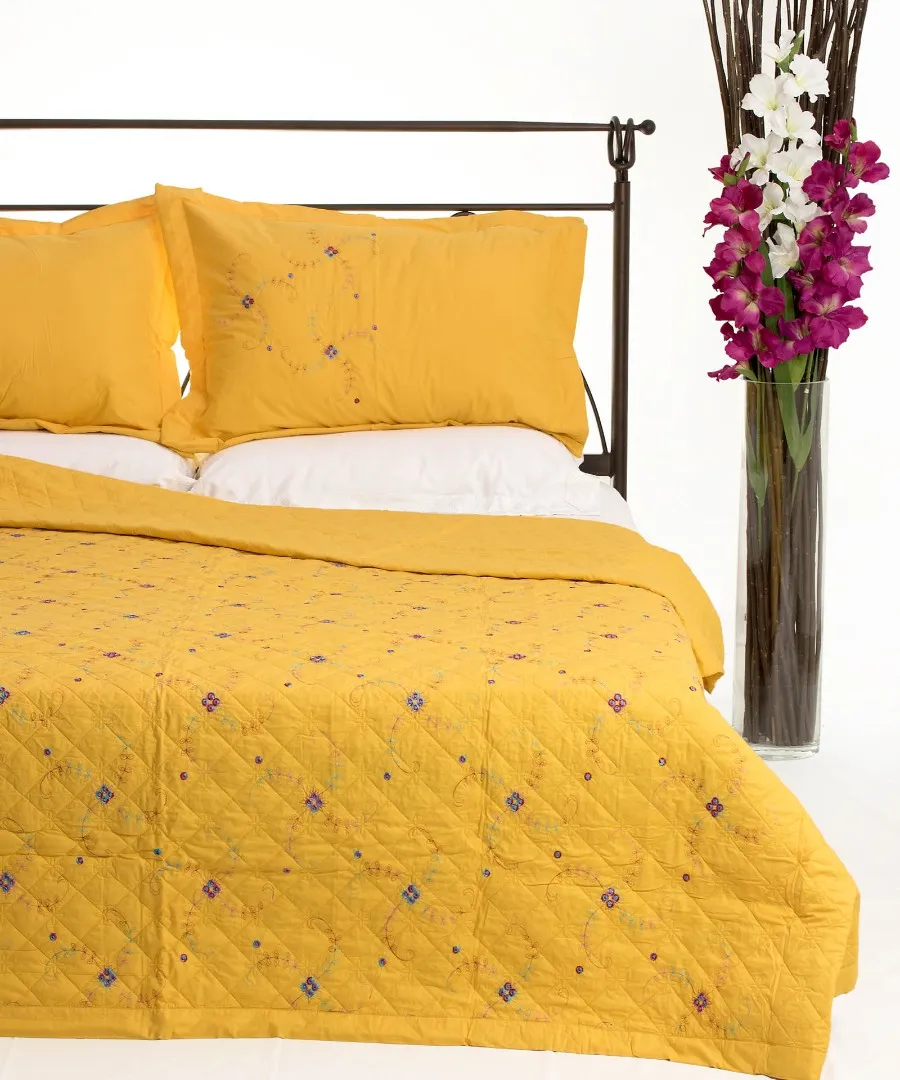 ΚΟΥΒΕΡΛΙ σετ (220cm x 240cm + 2 x 50cm x 70cm)  024 κίτρινο