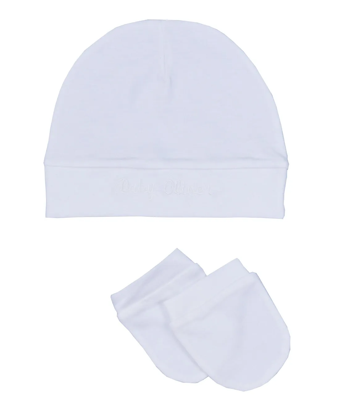 Σετ Σκουφάκι & 2 Γαντάκια Λευκό-Ύφασμα Ζέρσεϋ