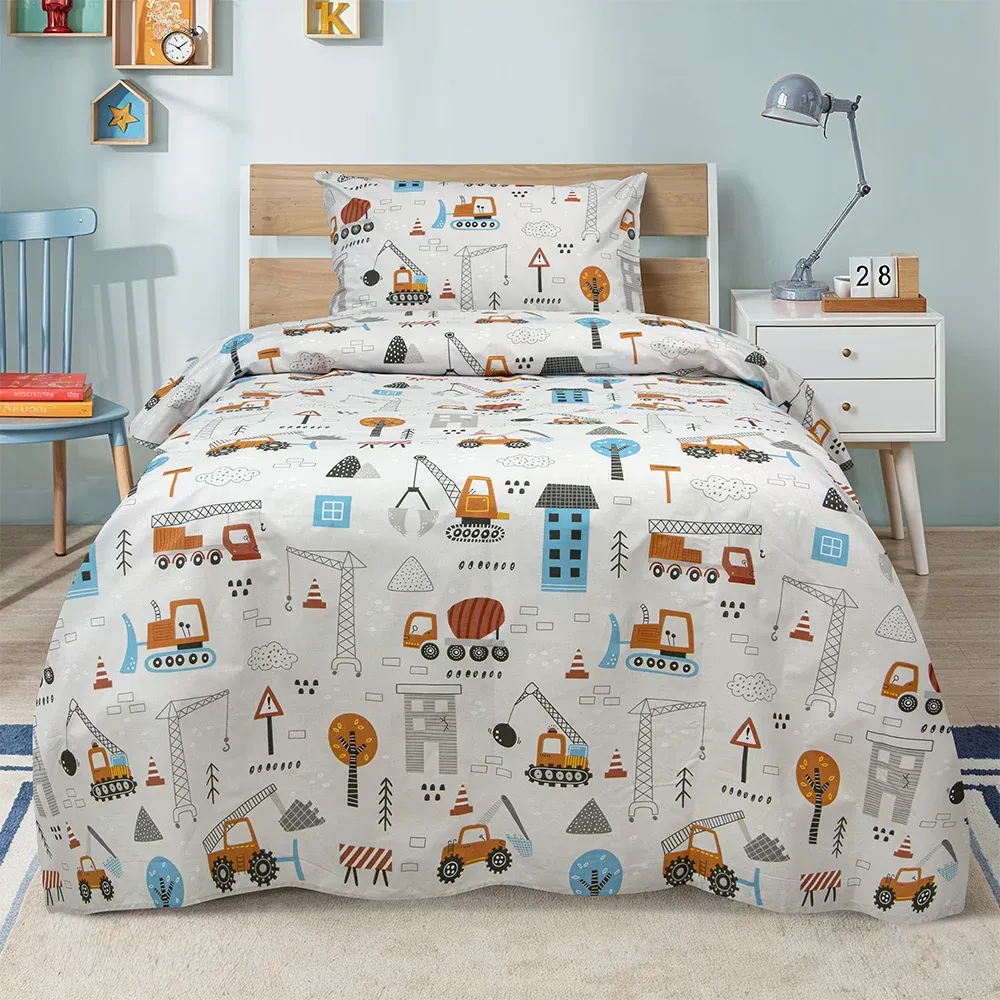 LINO Σετ Παιδική Παπλωματοθήκη (160x240) Playground Town Γκρι