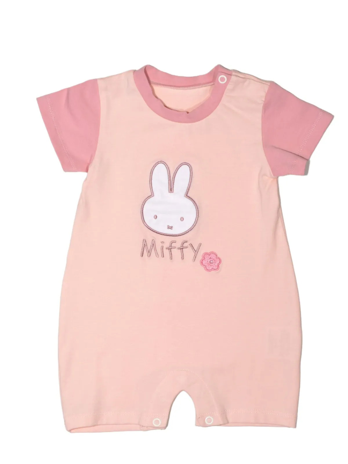 Miffy Des.12 Φορμάκι Καλοκαιρινό Ροζ Ανοιχτό Με Κέντημα 9-12 Mηνών/74 cm