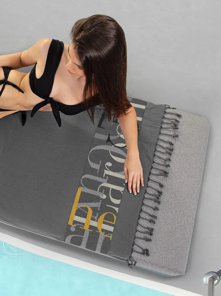 Πετσέτα Θαλάσσης - Παρεό Pestemal 25 Anthracite 