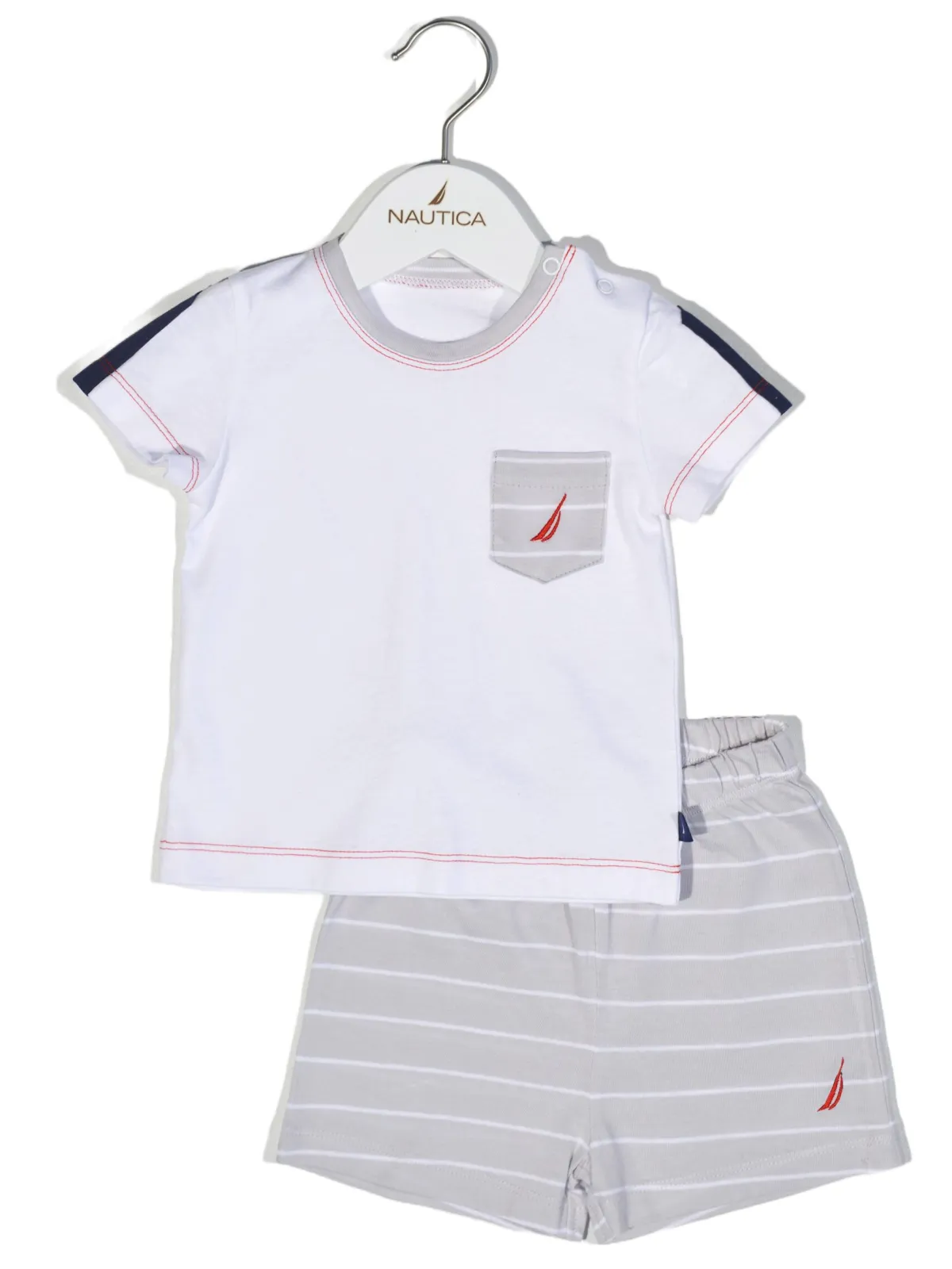 Σετ T-Shirt & Shorts Jersey Organic Design 15 Γκρι Ριγέ 68cm