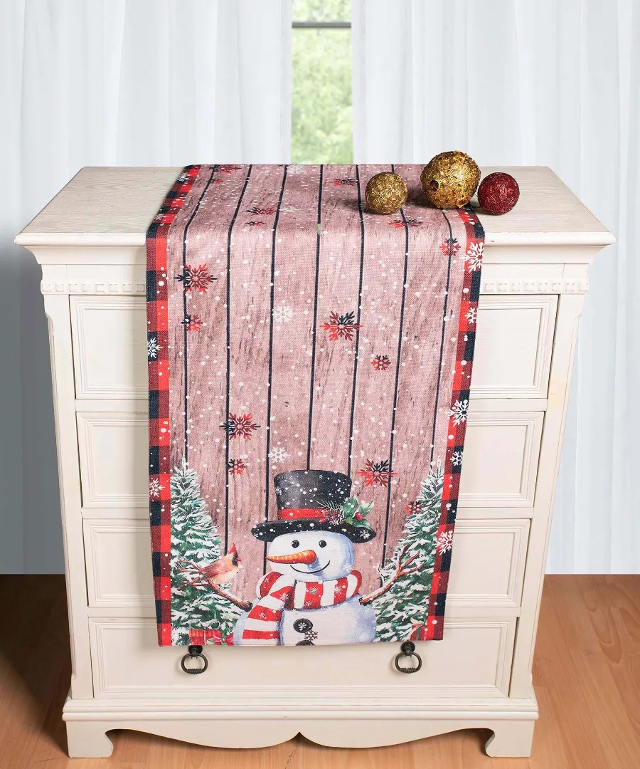 Χριστουγεννιάτικη Τραβέρσα με στάμπα (45cm x 170cm) ks2025-7
