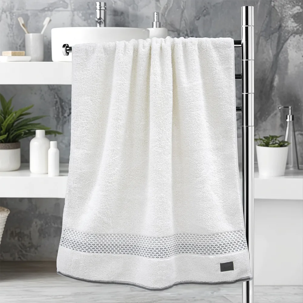 LINO Πετσέτα Σώματος (70x140) Igalo Λευκό/Ασημί