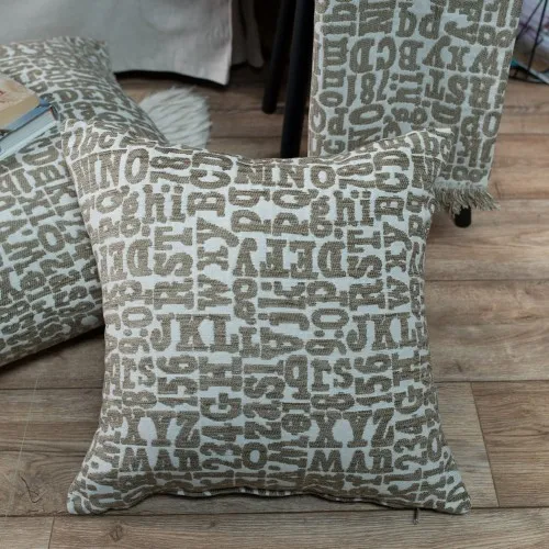 Μαξιλαροθήκη Letters 02 - 65x65cm δαπέδου με γέμιση 