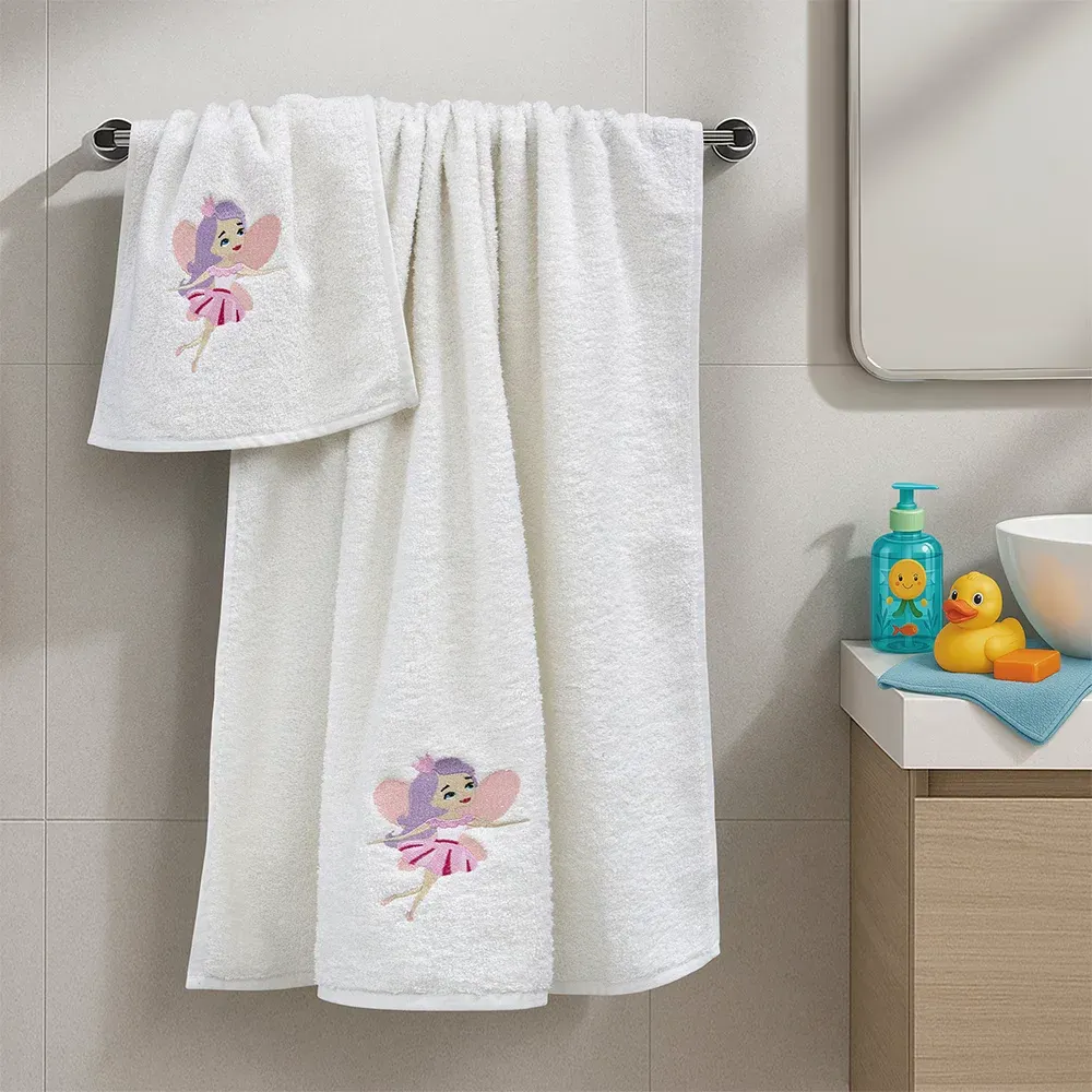 LINO Σετ Πετσέτες Παιδικές 2 τμχ (50x90,70x140) Hada Λευκό