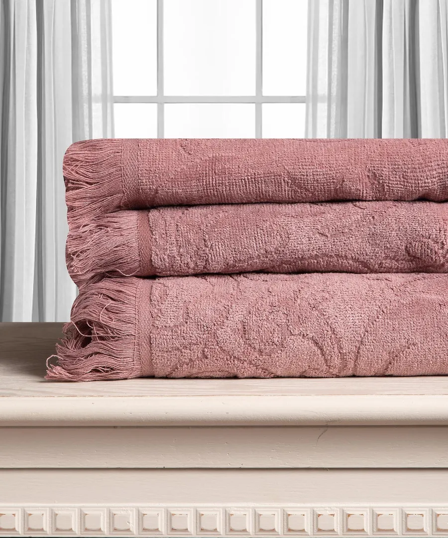 Βαμβακερή ζακάρ πετσέτα ALICIA 520gsm (80cm x 150cm) ανοιχτό καφέ 