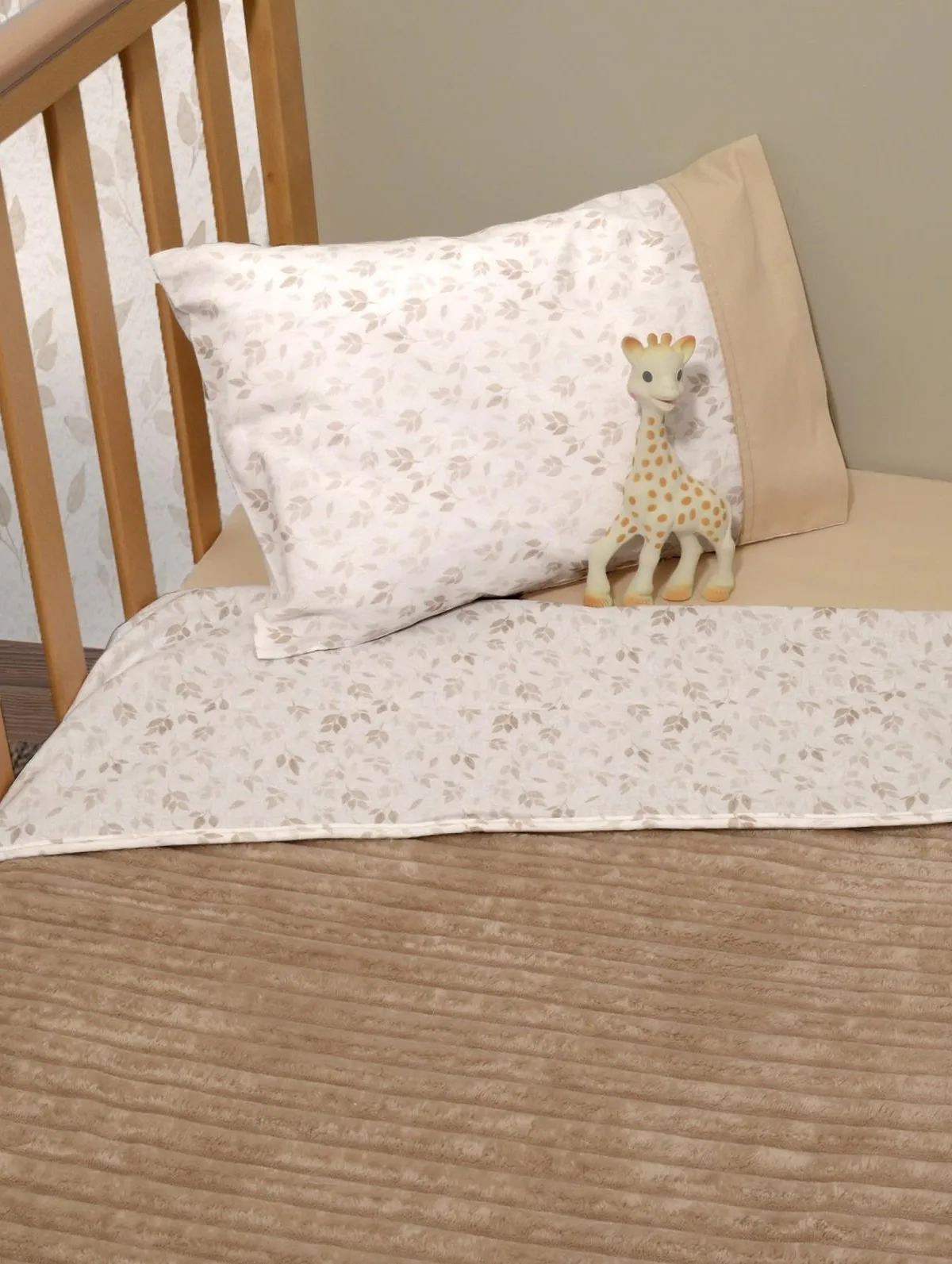 Minky ΝEW Κοτλέ Κουβέρτα Κούνιας Διπλής Όψης 100x150 Des.506 SOPHIE LA GIRAFE