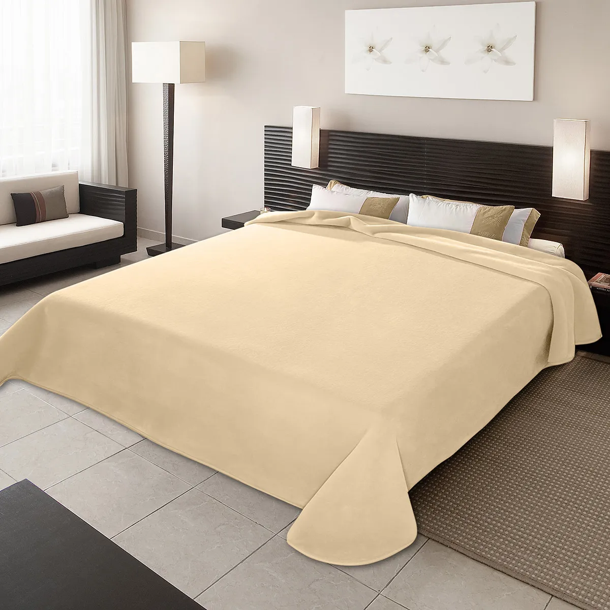 ΚΟΥΒΕΡΤΑ ΙΣΠΑΝΙΑΣ ΥΠΕΡΔΙΠΛΗ 220Χ240 BELPLA  STER PLAIN OFF WHITE(15)