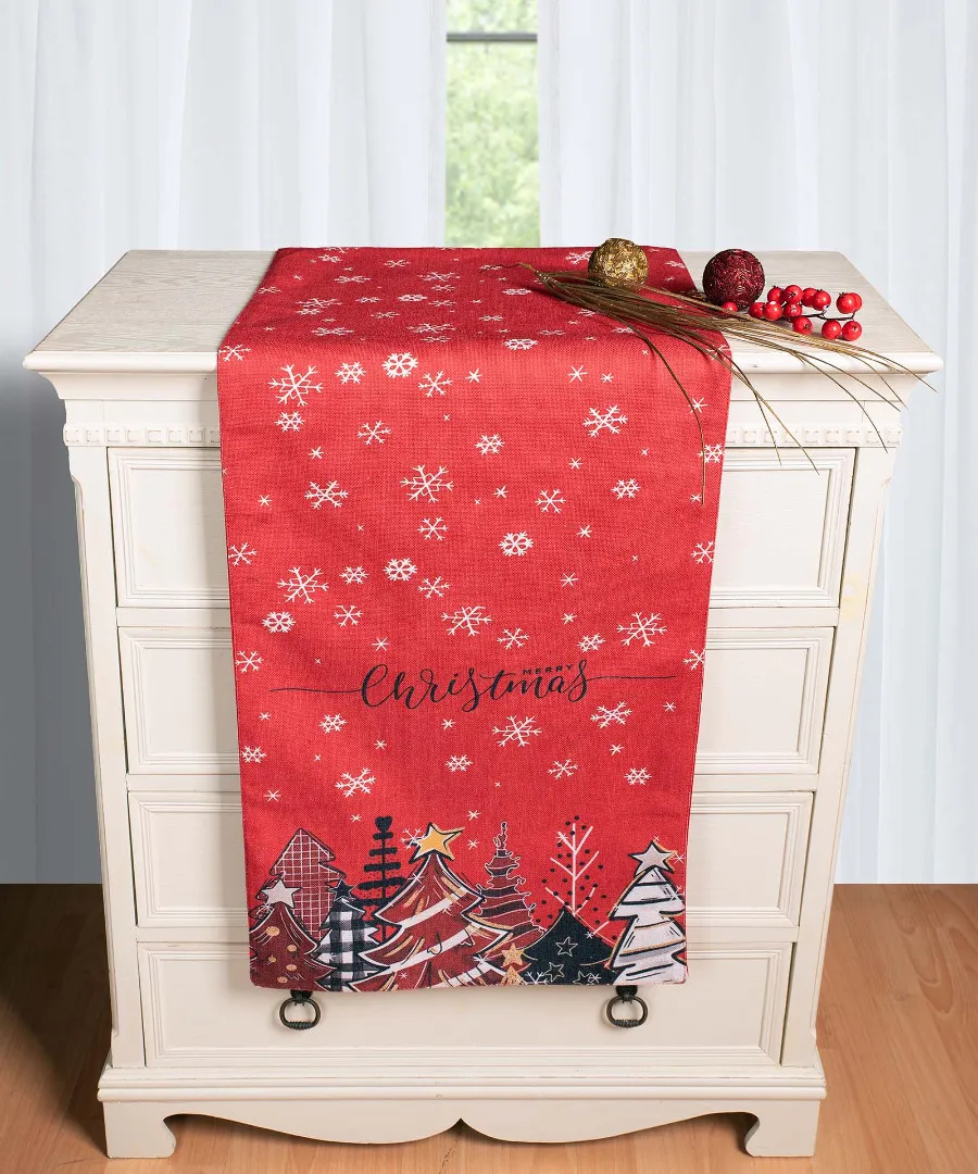 Χριστουγεννιάτικη Τραβέρσα με στάμπα (45cm x 170cm) ks2025-9