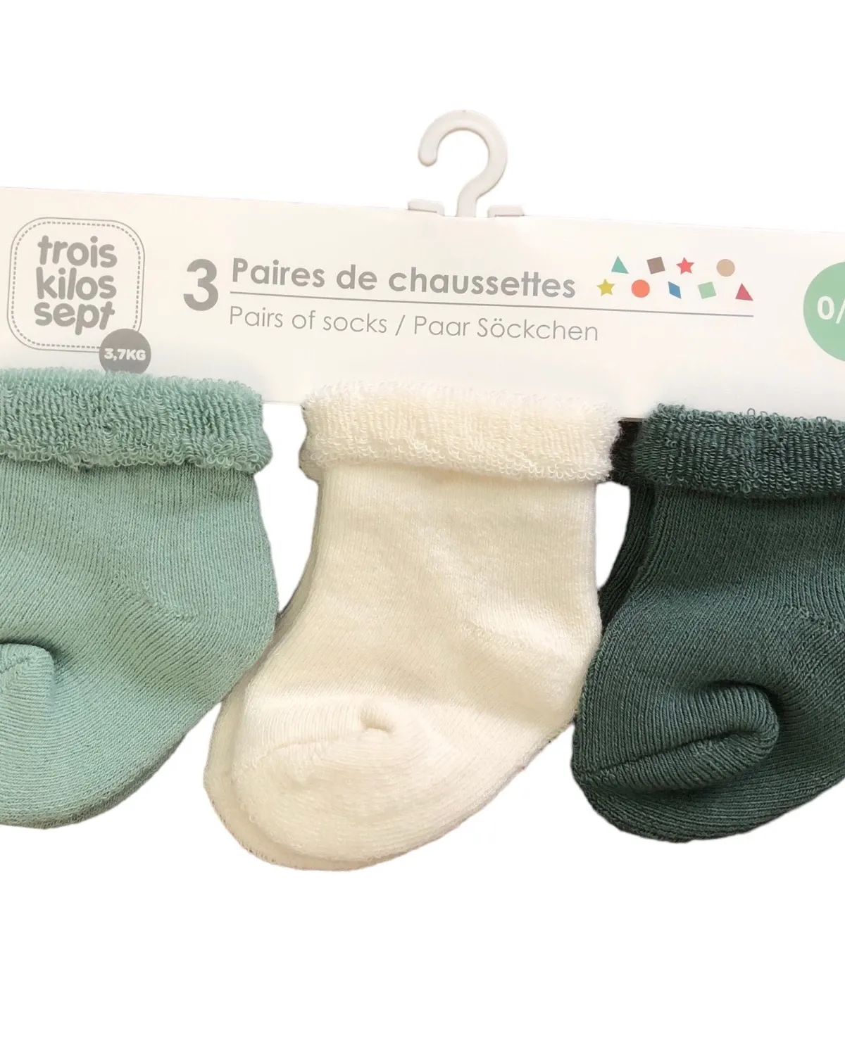 Καλτσάκια Σετ 3 Τεμ Μέντα 0-3 Μηνών Trois Kilos Sept