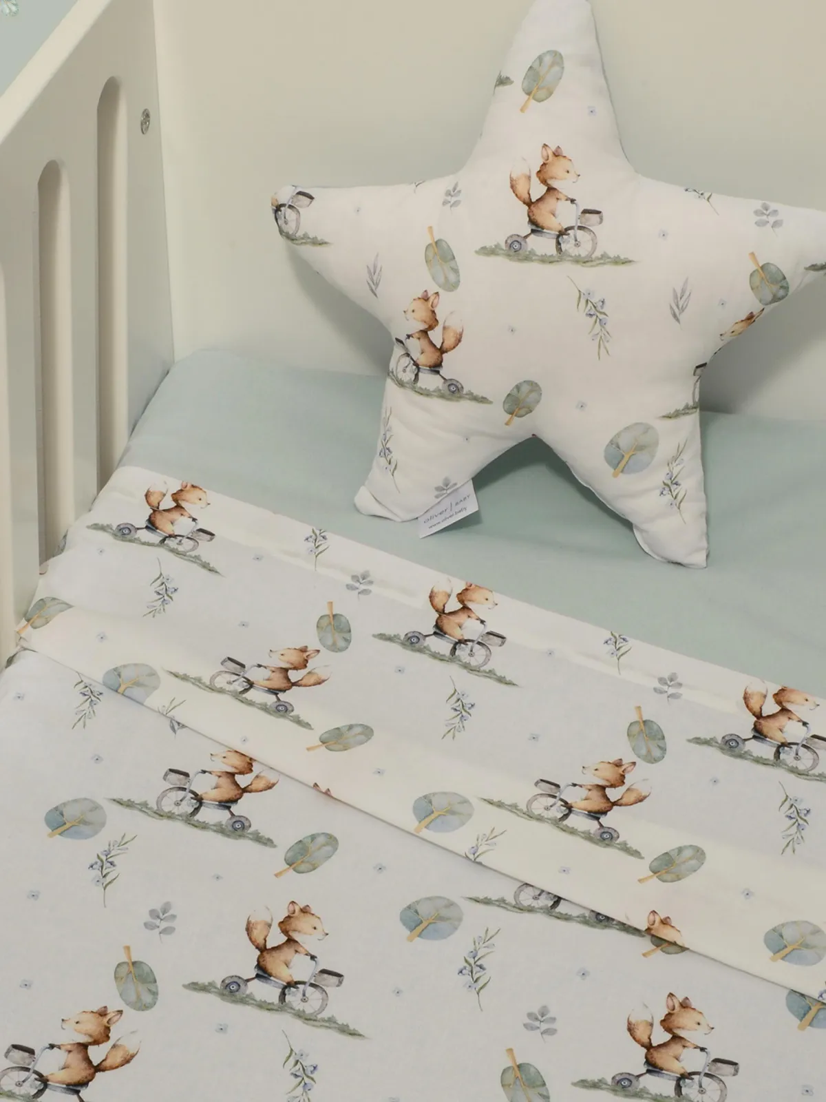 Σετ 2 Σεντόνια Λίκνου 80x110cm 100% Βαμβάκι Des. 423 Oliver Baby