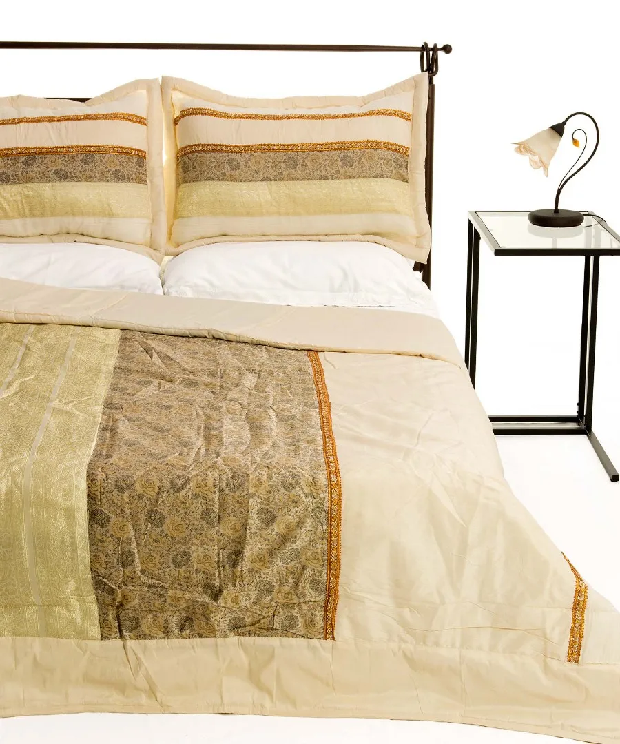 ΚΟΥΒΕΡΛΙ σετ (220cm x 240cm + 2 x 50cm x 70cm) TAJ MAHAL ivory