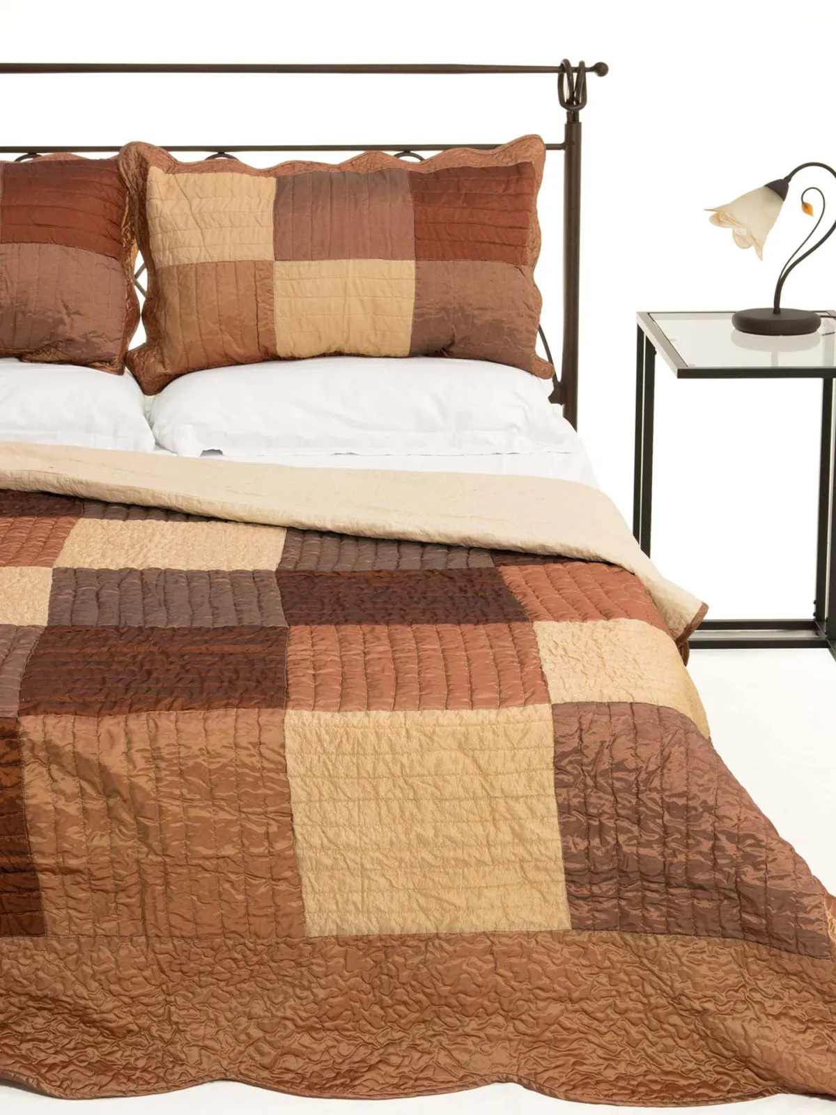 ΚΟΥΒΕΡΛΙ σετ (160cm x 220cm + 1 x 50cm x 70cm)  6155 καφέ