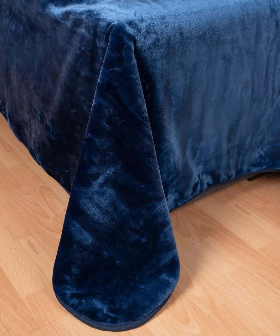 Βελουτέ κουβέρτες (220cm x 240cm) μπλέ