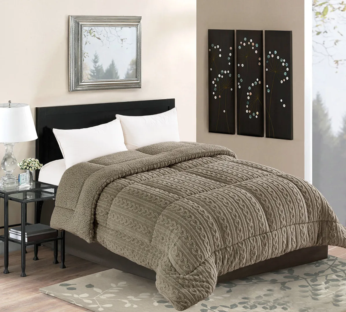 Κουβερτοπάπλωμα braid (240cm x 260cm) καφέ