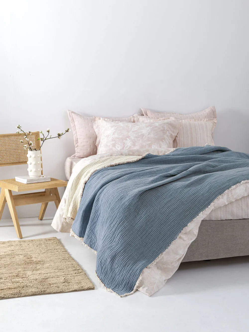 Κουβέρτα muslin 250x240 MOUS BLUE