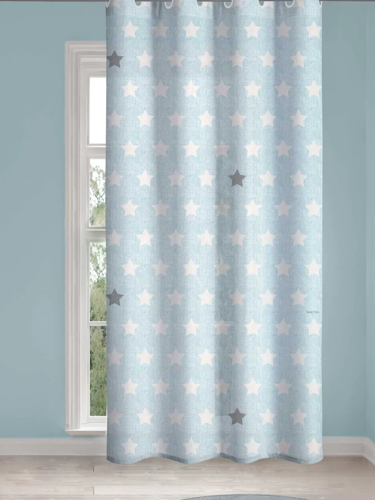 Παιδική & Βρεφική Κουρτίνα Soft-Touch Pirineo Blue με Τρουκς 