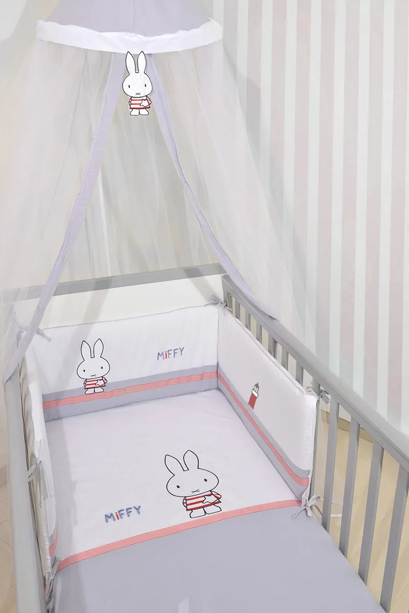Miffy Des 65 Σετ Προίκας 3 τεμ Μουσελίνα Γκρι