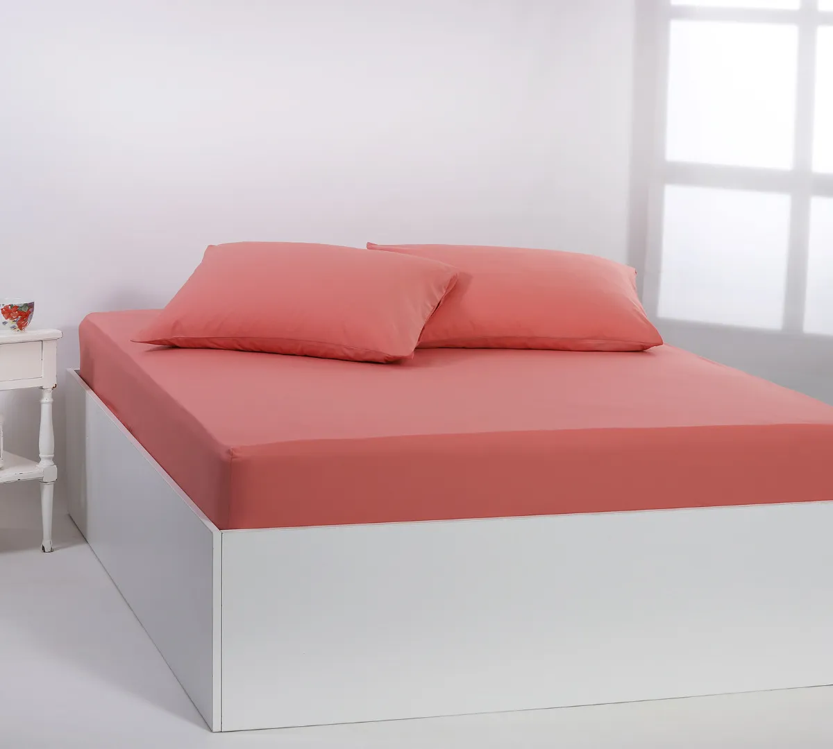 Βαμβακερό σεντόνι essentials (165cm x 267cm) coral almond