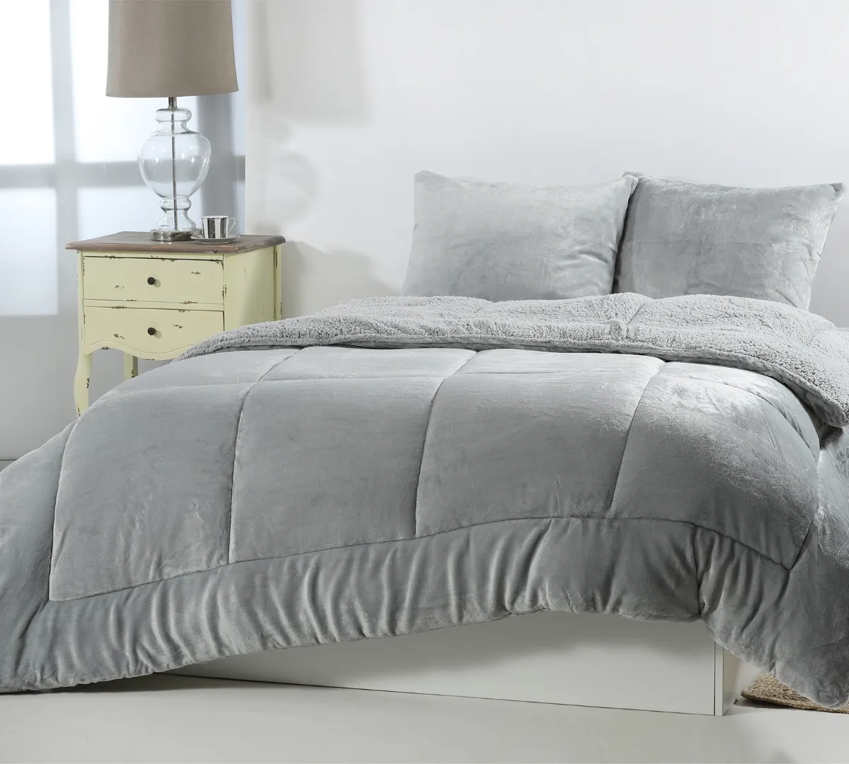 Κουβερτοπάπλωμα solid (240cm x 260cm) silver grey