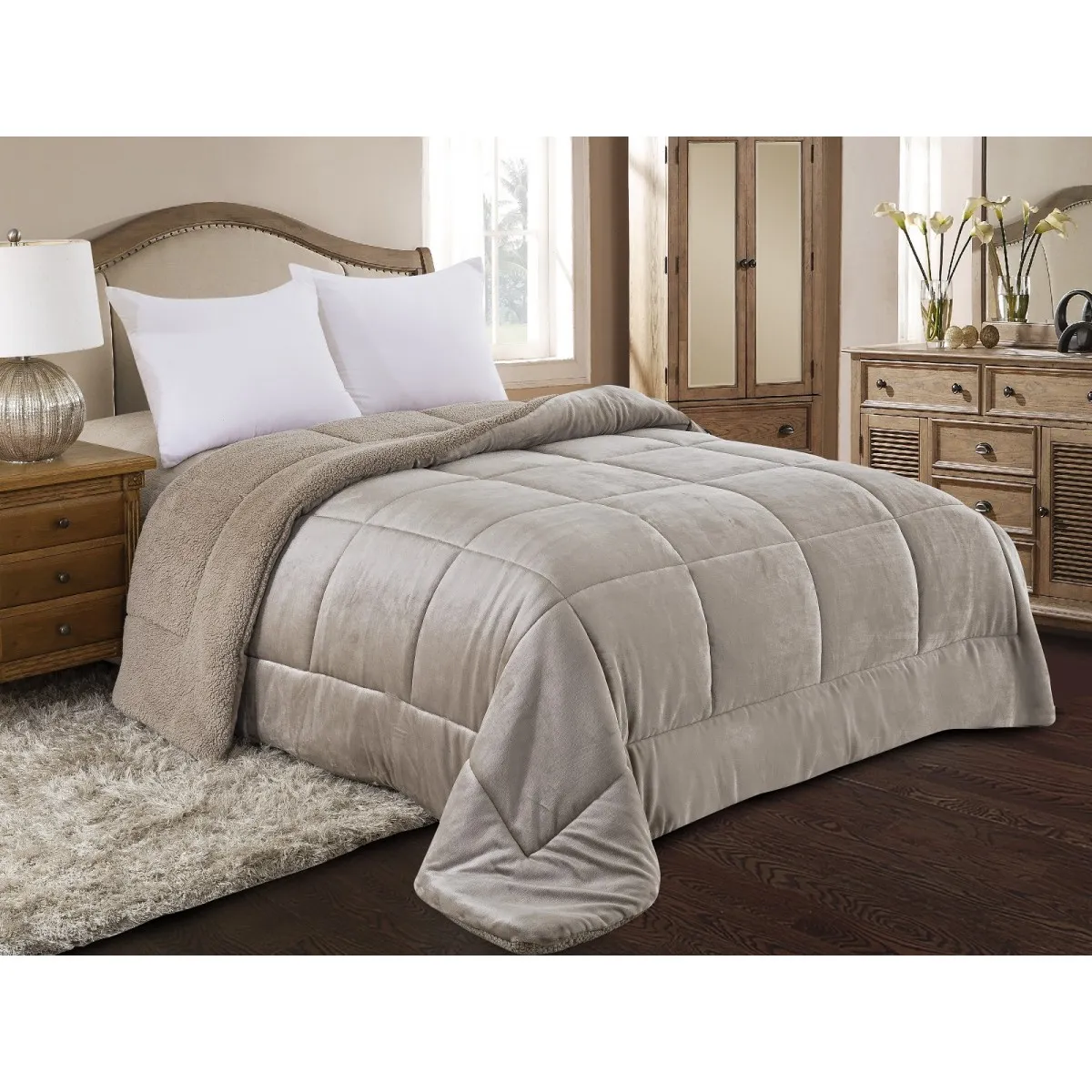 ΚΟΥΒΕΡΤΟΠΑΠΛΩΜΑ KING SIZE 240X260 ADAM HOME (805) TAUPE