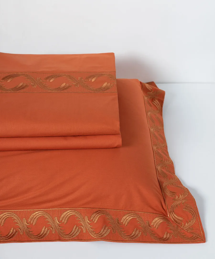 σεντόνια βαμβακερά ( 230cm x 250cm 2x 50cm x 70cm) M110 κεραμιδί