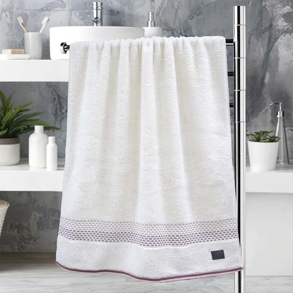 LINO Πετσέτα Σώματος (70x140) Igalo Λευκό/Ροζ