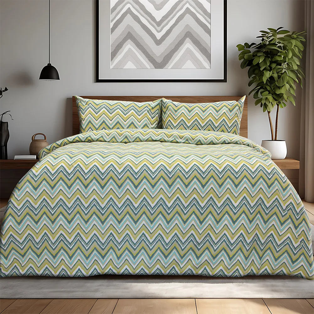 LINO Σετ Σεντόνια Υπέρδιπλα (240x260) Flots Πετρόλ