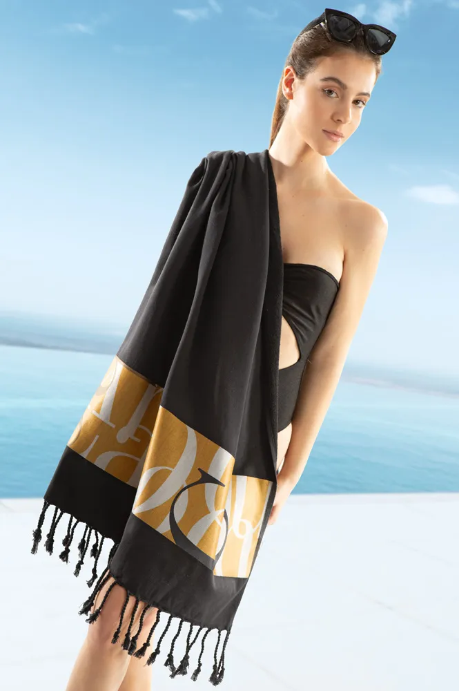 Πετσέτα Θαλάσσης - Παρεό Pestemal 25 Black 