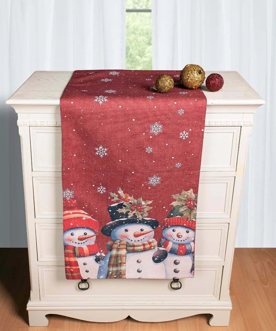 Χριστουγεννιάτικη Τραβέρσα με στάμπα (45cm x 170cm) ks2025-15